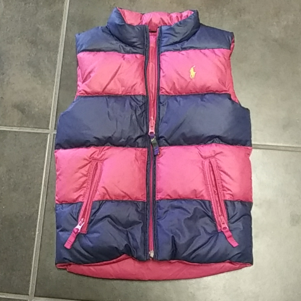 Girls Polo size 8 puffer vest reversible